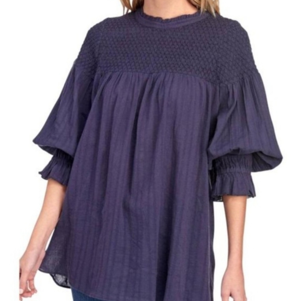 Free People Obi Mila Smocked Tunic sz M Used in Good Condition